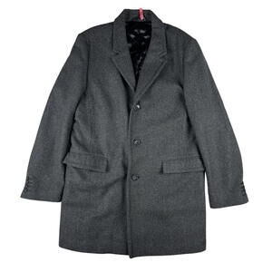 Tristan Wool Blend Single Breasted Overcoat Grey Size L
